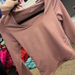 pink crop long sleeve